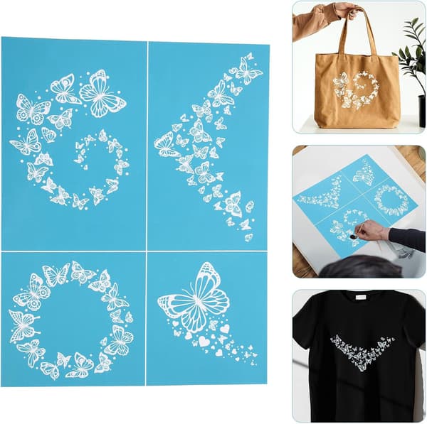 Reusable DIY Mesh Screen Stencil Silkscreen Printing Transfer Template Washable Self-Adhesive Printing Mesh
