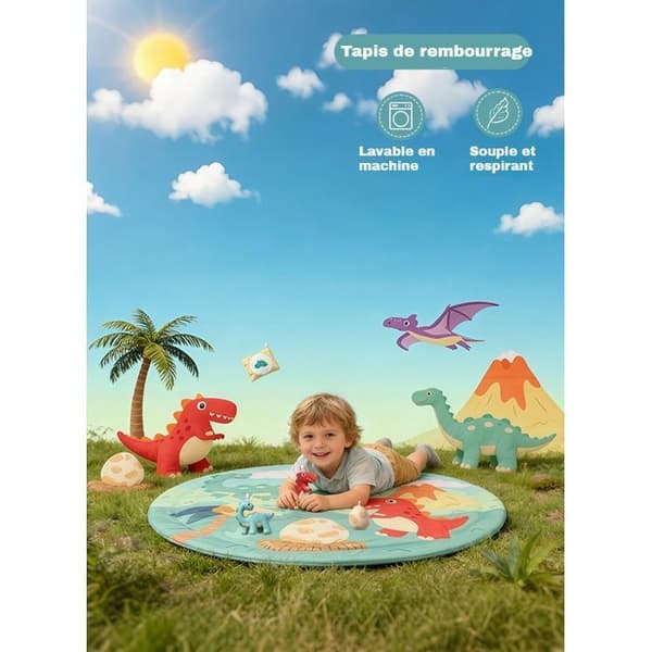 Sammenfoldelig, konvertibel babygymnastikmåtte til gulvet