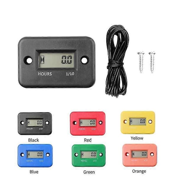 Hour Meter with Battery Timer LCD Digital Display RPM Car Motorcycle Jet Ski Boat Gauge Counter Tachometer Engine Tool
