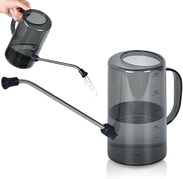 This 1500ml Long Spout Watering Can with Handle, Wide Opening, and Ergonomic Metal Construction