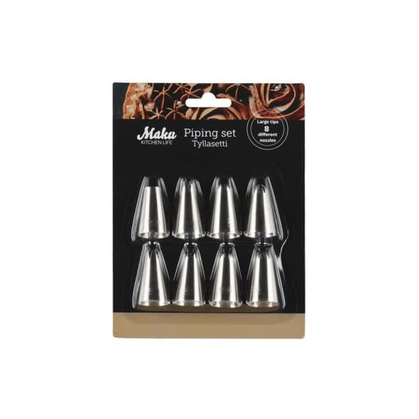 Sprøjtesæt med store dyser 8 stk | Maku Kitchen Life Silver silver