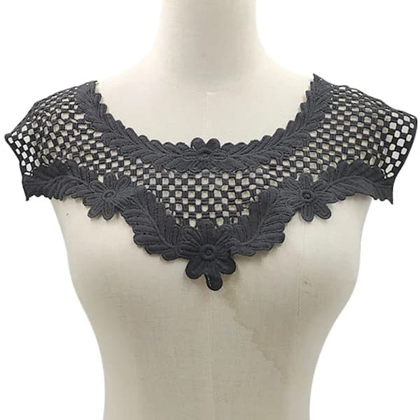 Hole Decorative Collar DIY Detachable Blouse Floral Frame Shirts