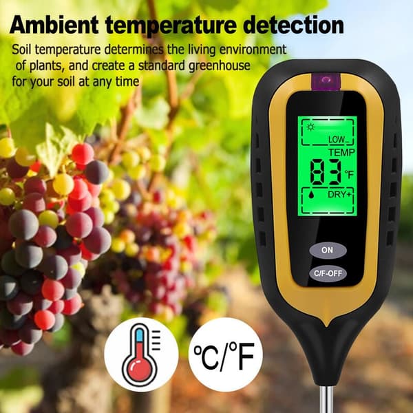 Garden Tool Kits, Large High-Definition LCD Screen Soil Moisture Sensor for Garden, Lawn, Yard