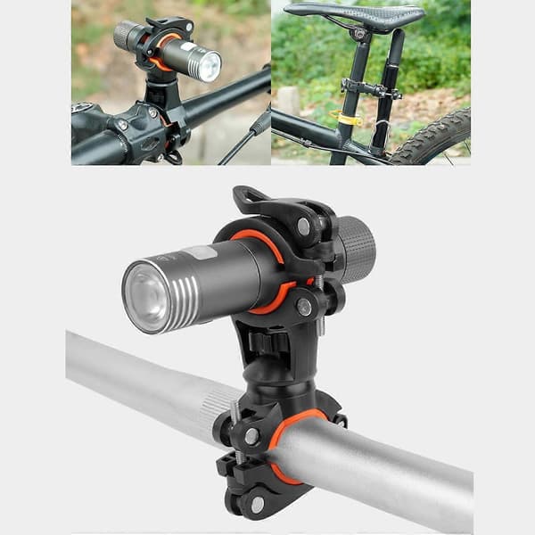 Universal Bicycle Flashlight Holder 360° Rotatable Flashlight Clips Bike Light Stand Clamps for Cycling
