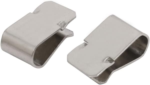 U-clips i rustfrit stål, sølv, 21,4 mm x 12 mm, 25 stk.