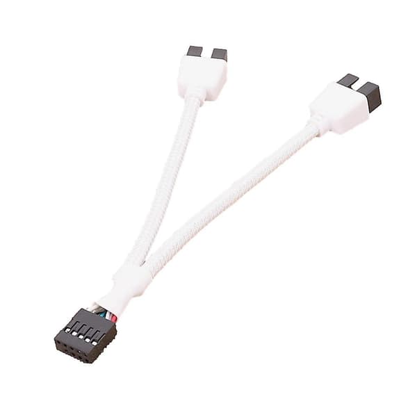 Bundkort 9-bens USB-hoved til dobbelt USB2.0 9-bens splitterhub-forlængerkabel