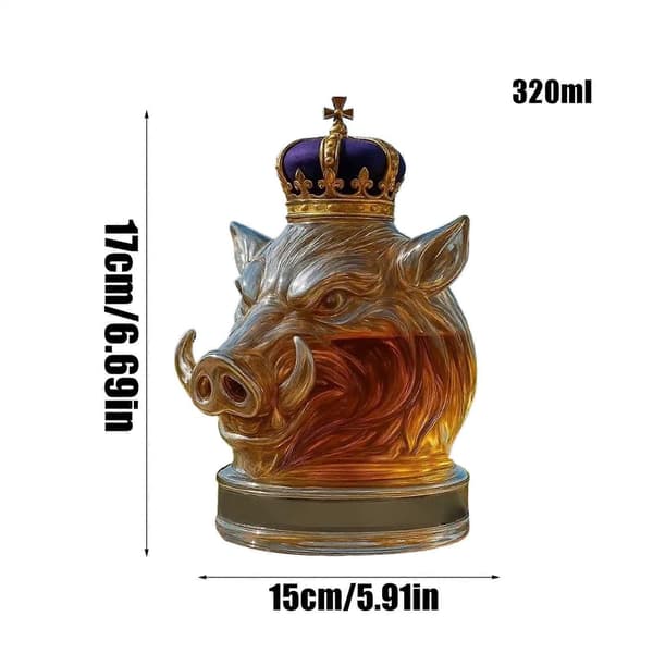 Whiskey Decanter Wild Boar Whiskey Bottle Art Sculpture Artistic Alcohol Dispenser