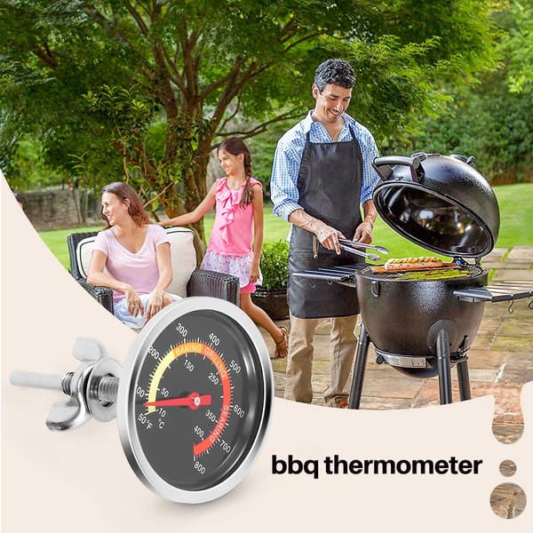 BBQ Grill Termometer, Kullgrill Røyk Termometer Pit BBQ Pizzaovn Th (FMY) som vist as shown