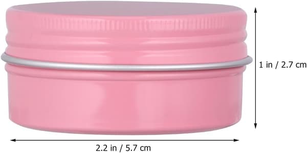 50 ml aluminiumsalvkrämlådor, påfyllningsbara rosa behållare, 20-pack