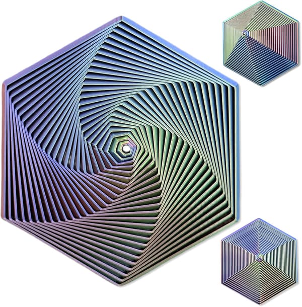 Gradient Fraktal Heksagon - 3D Spiral Fidget Leketøy - Stresslindring (Lilla)