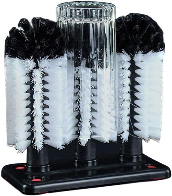 Water Bottle Cleaning Brush 3-Heads with Suction Cup for Glass Kitchen [Ho]