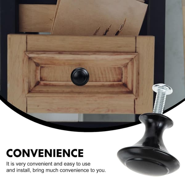 20 Sets Black Mushroom Cabinet Knobs, Stainless Steel Cabinet Handles, Easy to Install, Modern Handles