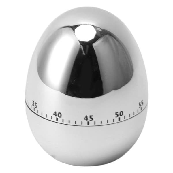 60 minutter mekanisk eggtimer kjøkken matlagningsalarm klokke sølv manuell
