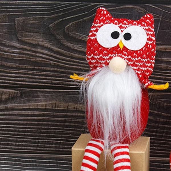 2 st Ugglegnome-prydnader Stickade Ugglegnome-prydnader för tecknade svenska tomte-uggleleksaker Kramgoa So-lingling Som visas As Shown