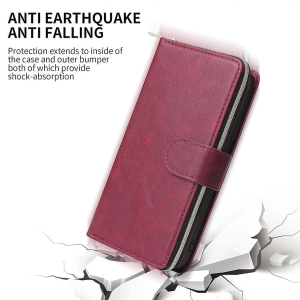 Etui til Samsung Galaxy S22 Ultra, Pung Etui Rød