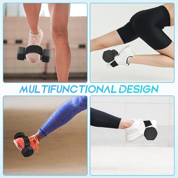 Dumbbell Ankle Straps for Weightlifting, Black Tibialis Training Straps