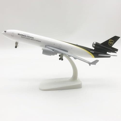 MD-11 UPS fraktflygplansmodell 20 cm legerat flygplan för samling och display skrivbordsdekoration flygentusiastprydnad