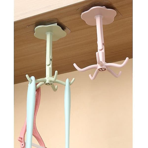 High-Quality Hooks Storage Cabinet Bathroom Office Strong Adhesion Tools. (Green)(4pcs)