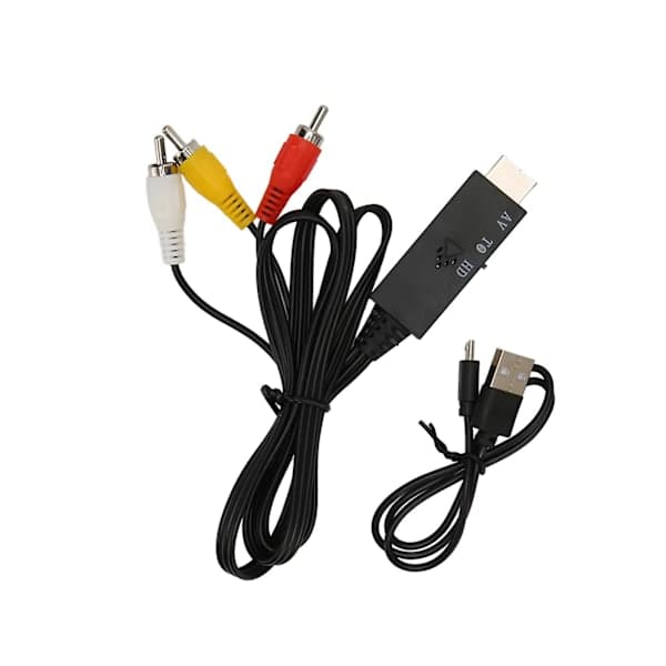 AV til HDMI-kabel 3 RCA til HDMI lyd- og videokonverterer 1 meter