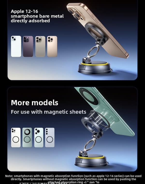 Car Magnetic Cell Phone Holder, 360 Degree Adjustment Direction, Supports iPhone and Android Phones