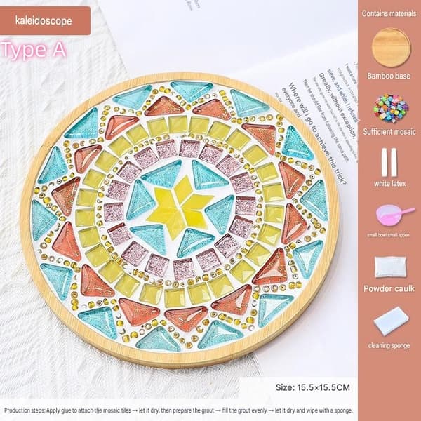 Cartoon Mosaic DIY Coaster Making Kit, Parent-Child Activity Chessboard Kit - Type A TYPE-A TYPE-A