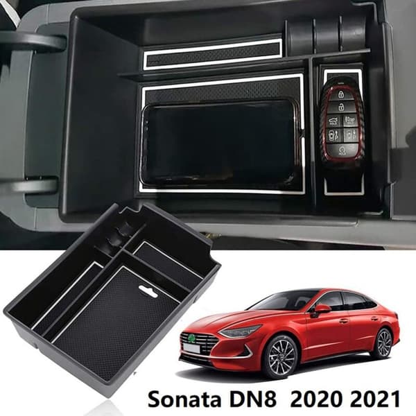 Center Console Armrest Organizer Tray Secondary Storage for DN8 2020 2021 Black + White