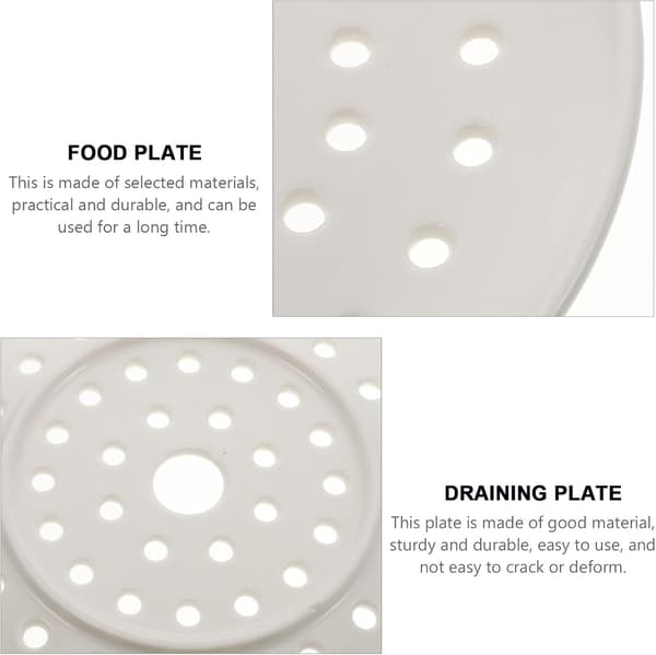 Ceramic Drainage Plate Kitchen Storage Plate Round Simple Style Easy to Use Drains Excess Water