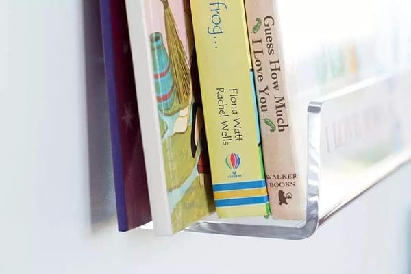 Wall Mounted Acrylic Floating Shelf, 15 Inch Clear Shelf, Invisible Nursery Bookshelf Thick Bathroom Storage Shelves