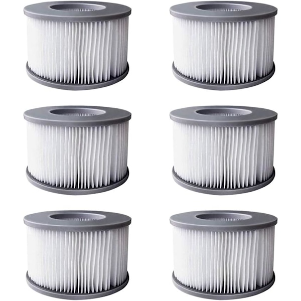 6 stk boblebadfilter for MSpa oppblåsbart basseng, filterpatron