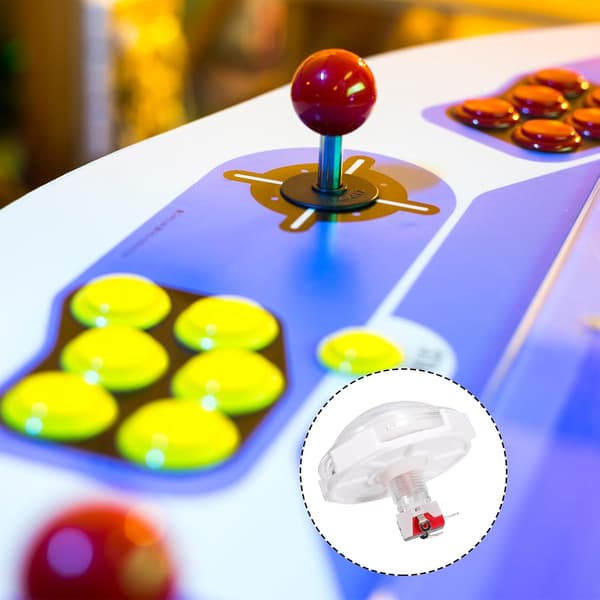 Starts Arcade-knapper ABS Gennemsigtighed Ottekantet boks Konveks rund til Spillekonsol DC 12V Hvid