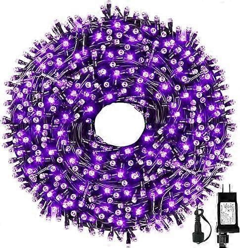 32 meter 300 LED julelys til udendørs og indendørs brug, juletræslys til julepynt og fest, 8 tilstande, lilla