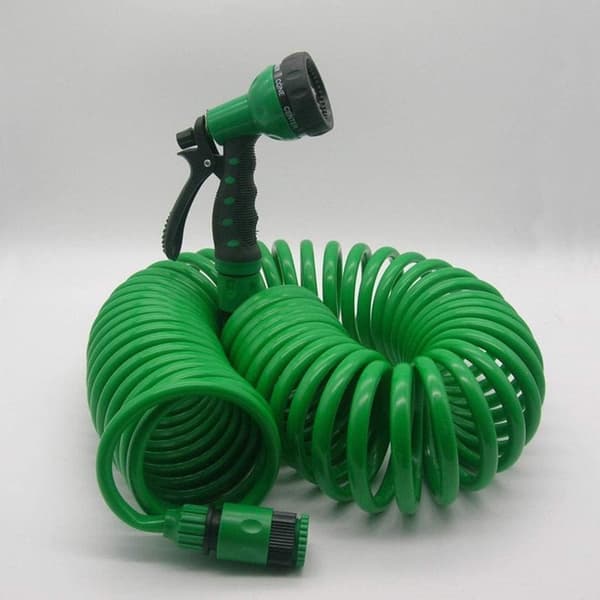 15M Garden Hose Pipe Expandable Garden Coil Hose Spray Hoses Coil 5 Function Pipe Reel Water Spray Nozzle