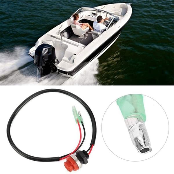 2 st Universal Boat Outboard Engine Start Kill Switch Keyless Push Button Switch, Applicable for All Vessels