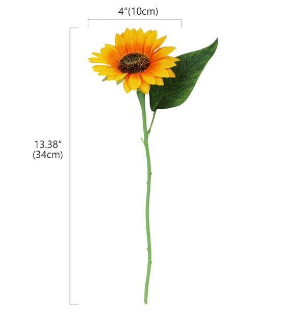 10 Artificial Sunflowers Single Stem Silk Artificial Sunflower for Wedding Bouquet Centerpieces Decor