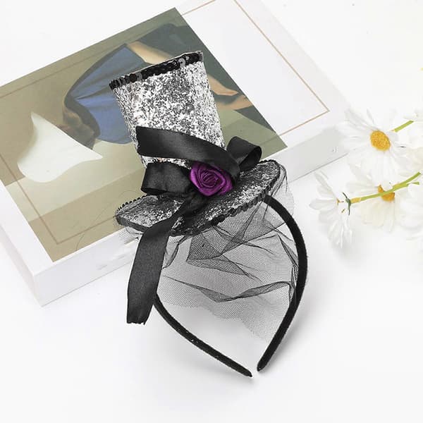 Børn Fascinators Høj Hat med Blomsterfjer Pillbox Hat til Piger Make-up Fest til Halloweenfest Opera[DB] 1 1