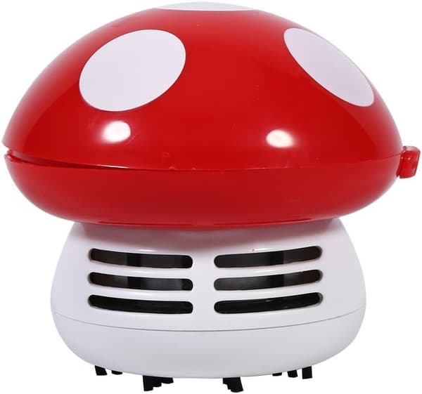 Mini Vacuum Cleaner for Desktop Keyboard Mushroom Shape 5 Optional Colors (Red)