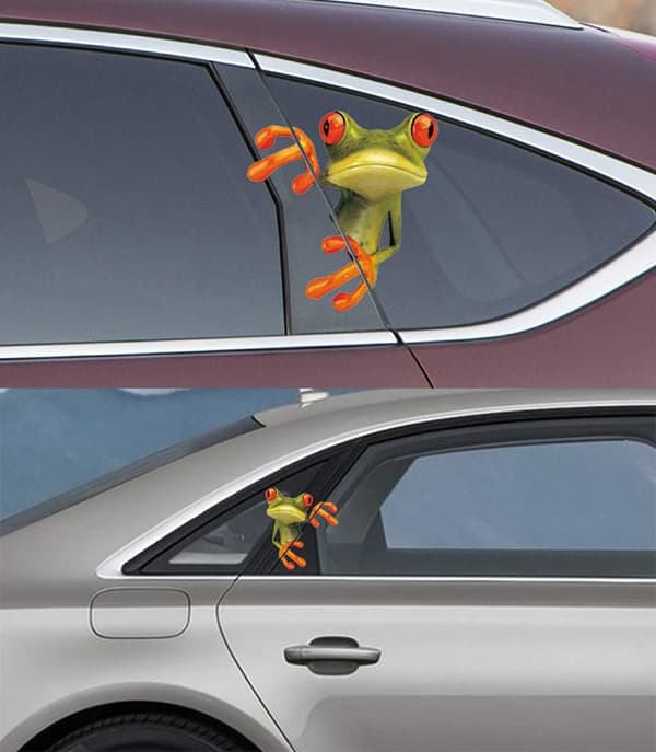 5 st 3D Söta Peep Groda Roliga Bilstickers Lastbilsfönster Vinyl Dekal