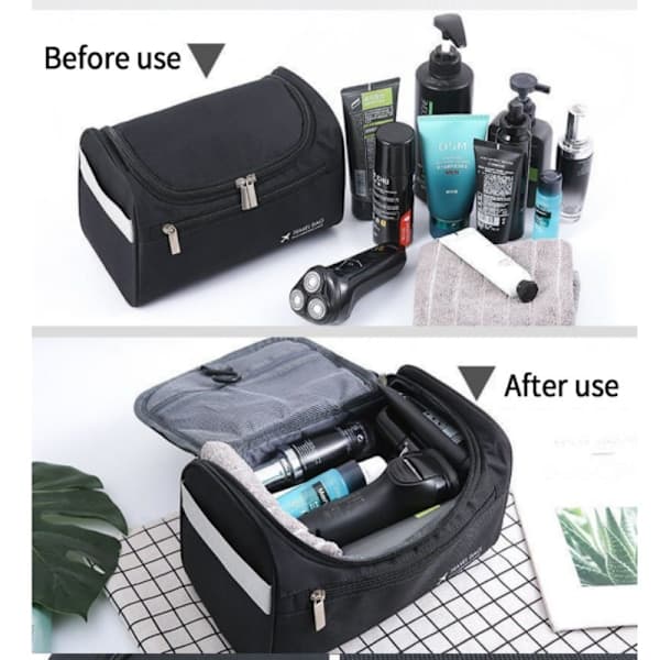 Waterproof & Spacious Toiletry Bag for Men Black Black