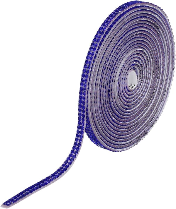 Strassband 0,45 cm x 3 Yard 2 rader, mörkblå Orange 18AWG,25ft