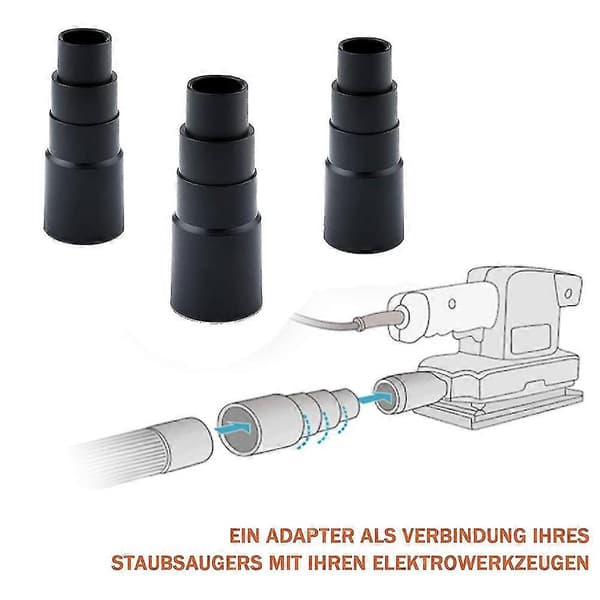Støvsugeradapter, 6 stk. støvsugerslangeadapter reduktionsslange til støvsuger