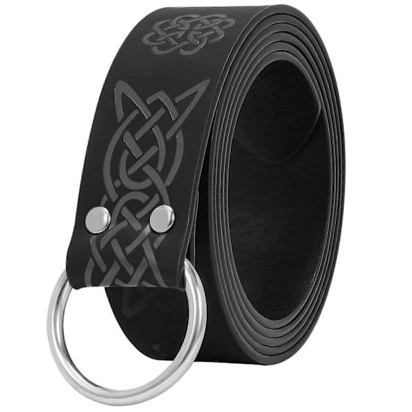 Middelalderligt vikingebælte til mænd, præget læder, renæssanceridderbælte med O-ring, retro ridderringbælte