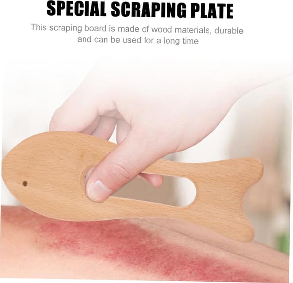 Trä Gua Sha-bräda, kroppsmassageverktyg för rygg, axlar, nacke, massageskrapa