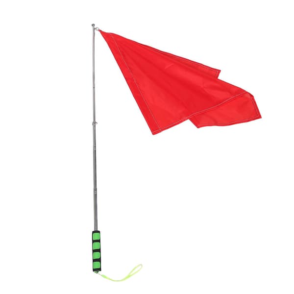 Horse Training Signal Flag with 1.2m Telescopic Green Handle, Red Referee Flag