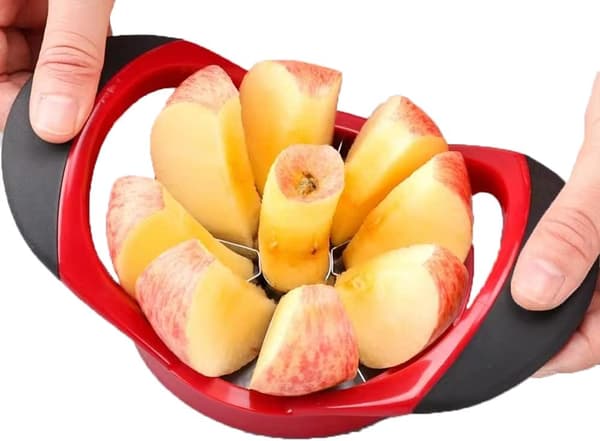 Apple Corer and Slicer - Fruit Cutting Tool - Apple Divider - Slicing Tool - Stainless Steel Cutter for Fruit - Vegetables - Ergonomic Handle