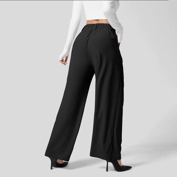 Dame Høj Talje Brede Ben Bukser Bløde Lette Sweatpants Til Shopping Dating Blå Blå M Blue M