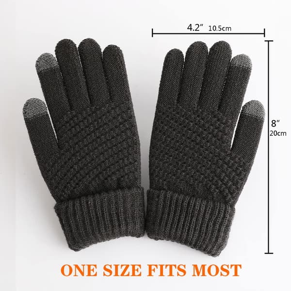 2 par dam vinter touch screen handskar termisk fleecefodrade stickade handskar elastisk manschett vinterhandskar