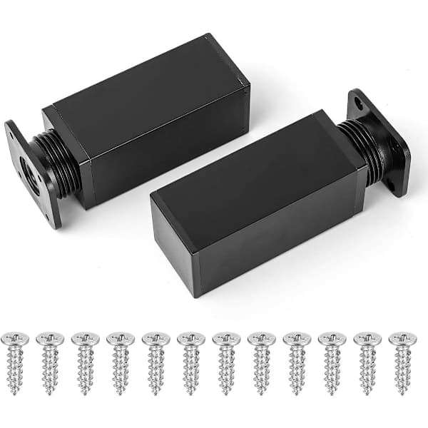 Furniture Legs in 4-pack 10 cm Aluminum Alloy Table Legs Sofa Legs Support Accessories Adjustable Modern Square for Sofas Coffee Tables Black