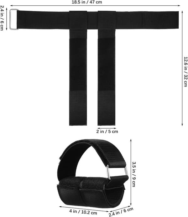 Dumbbell Ankle Straps for Weightlifting, Black Tibialis Training Straps