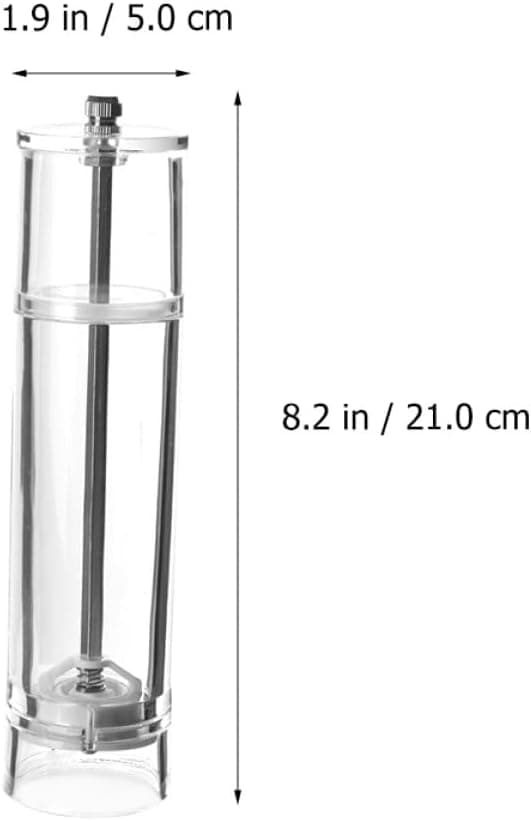 Acrylic Pepper Mill with Adjustable Coarseness, Modern Elegant Manual Pepper Grinder