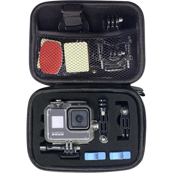 Camera bag, accessory bag for action camera, portable protective case compatible with GoPro, fits GoPro Hero13, 12, 11, 10, 9, 8, 7, 6, 5, 4, 3, black